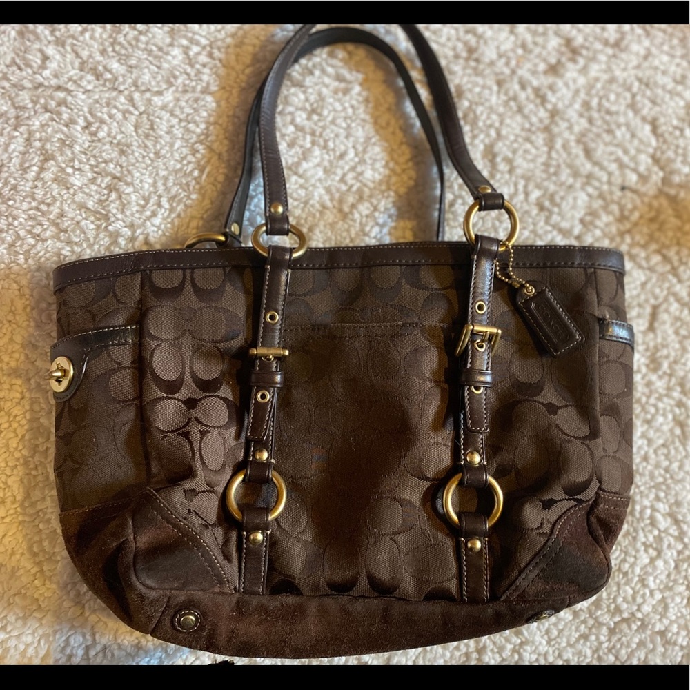 Dark brown Coach purse